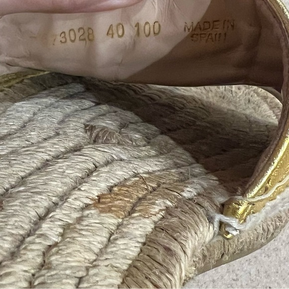 GUCCI interlocking G espadrille sandal gold metallic - Picture 13 of 14